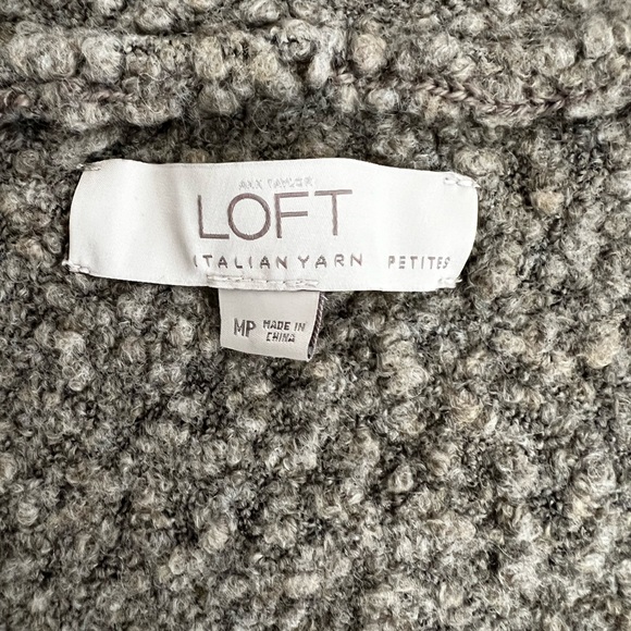 LOFT Italian Yarn Wool Blend Open Cardigan Medium Petite - Picture 4 of 14